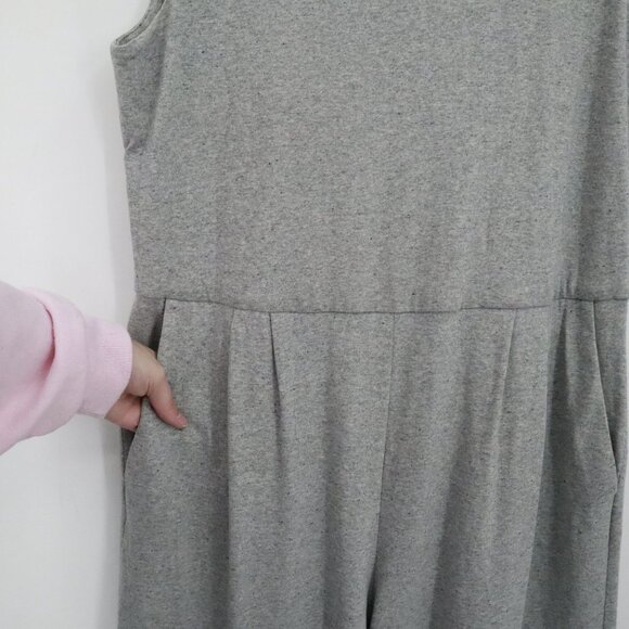 Eileen Fisher Organic Cotton Jumpsuit Women S Gray Quiet Luxury Sustainable Boho - Picture 6 of 15